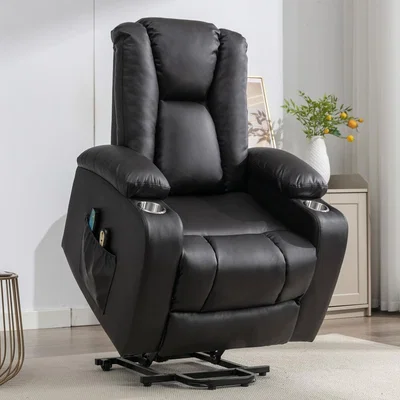The Range Hartville Electric Lift Assist Riser Recliner with Massage and Heat - Brown