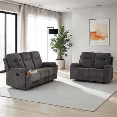 The Range Guildford 3 Seater and 2 Seater Recliner Suite - Grey