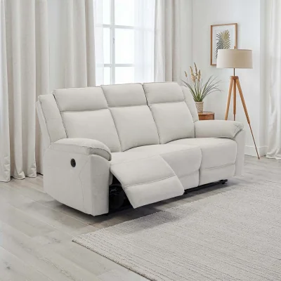 The Range Skye 3 Seater Linen Electric Recliner Sofa - Beige