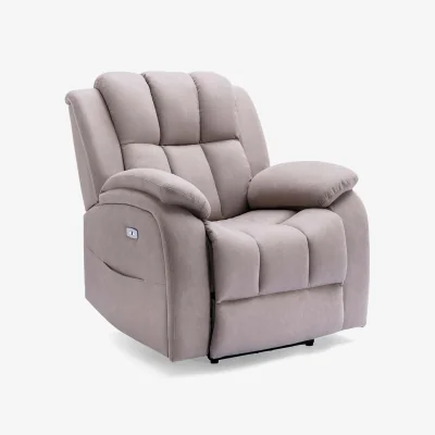 The Range Brookline Electric Fabric Auto Recliner Armchair - Pumice