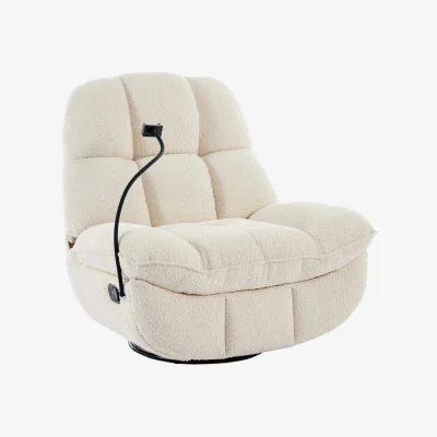 The Range Chicago Swivel and Rocker Manual Recliner Chair - Beige