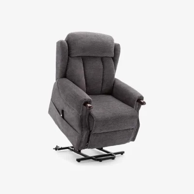 The Range Halton Single Motor Electric Rise Recliner Fabric Armchair - Charcoal