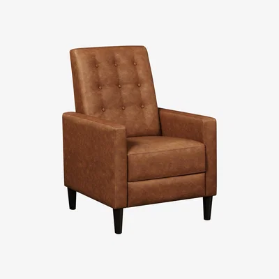 The Range Tufted Upholstered Recliner Sofa Chair - Brown