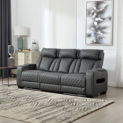 The Range Capri Electric Recliner 1, 2, 3 Seater Sofa Set with Bluetooth speakers - Charcoal / 3