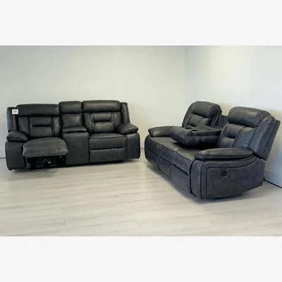 The Range Nova Electric Recliner 3 and 2 Seater Sofa - Elephant Grey