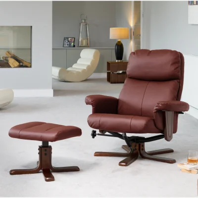 The Range Woodacre Swivel Recliner - Burgundy
