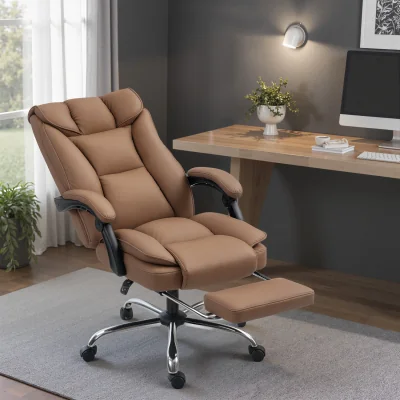 The Range HOMCOM Executive Office Chair, Comfy Swivel Recliner 921-933V70BN - Brown