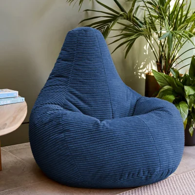 The Range Cord Recliner Bean Bag - Denim Blue
