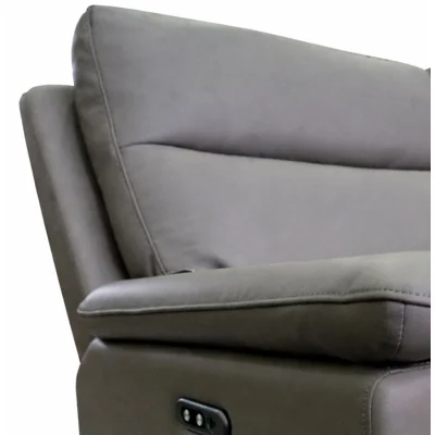 The Range Marlowe Real Leather Power Recliner Three Seater Sofa with USB Charging - Slate