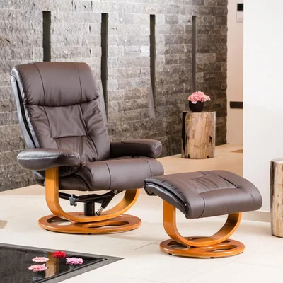The Range Barriston Swivel Recliner with Massage and Heat - Brown