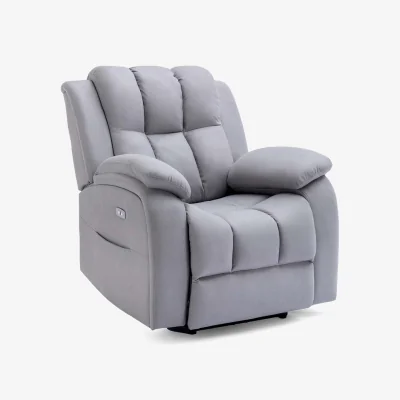 The Range Brookline Electric Fabric Auto Recliner Armchair - Grey