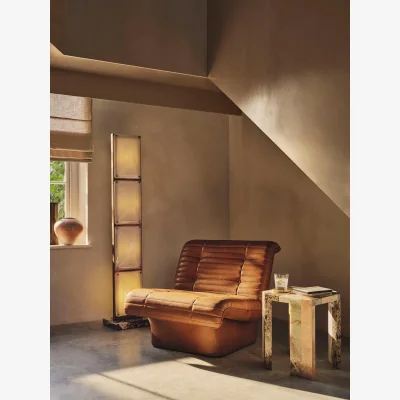 Soho Home Ewan Armchair, Leather, Chestnut, UK