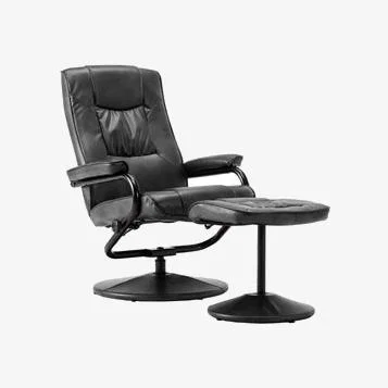 Teddy Beau Birlea Memphis Swivel Chair & Footstool Black