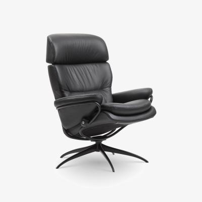 Woods Furniture Stressless Rome Headrest High Back Chair With Star Base and Footstool - Batick Leather
