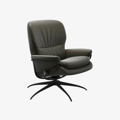 Woods Furniture Stressless Rome Low Back Chair with Star Base - Paloma Leather