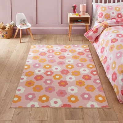 Dunelm Catherine Lansfield Kids Daisy Retro Rug