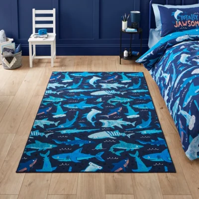 Dunelm Catherine Lansfield Kids Jawsome Sharks Rug