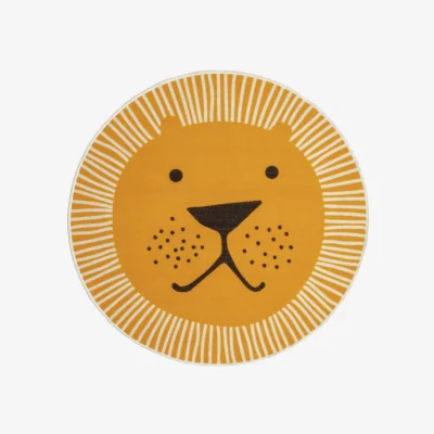Habitat Habitat Kids Lion Face Circle Rug  - Yellow - 100x100cm