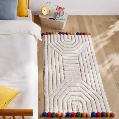 La Redoute Ponponi Tufted Organic Cotton Child's Bedside Rug