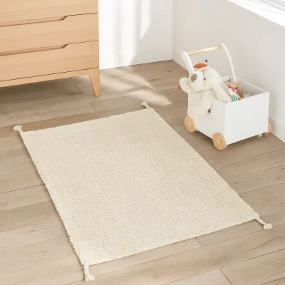 La Redoute Hiro Tassel Plain Cotton Child's Rug