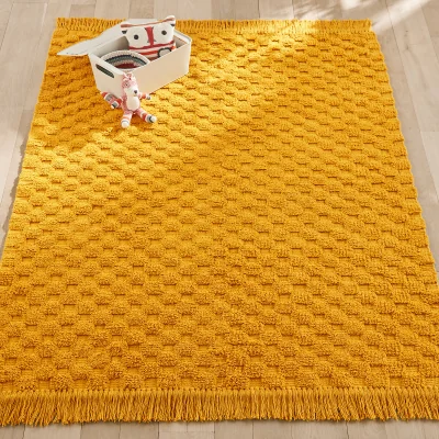 La Redoute Pundana Fringed Organic Cotton Child's Rug