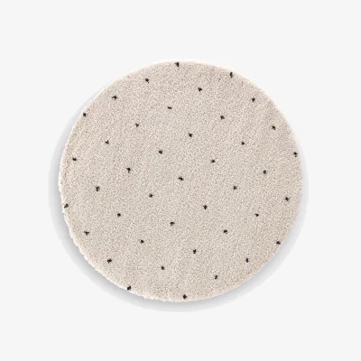 La Redoute Ava Berber-Style Round Rug in Polka Dot