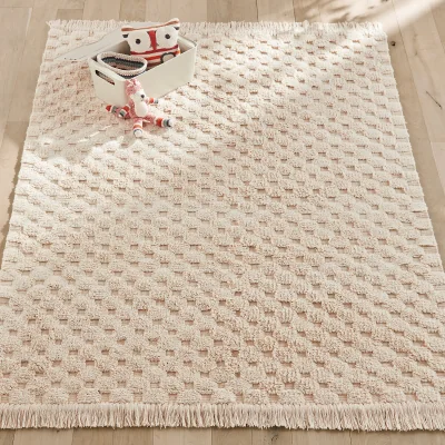 La Redoute Pundana Fringed Organic Cotton Child's Rug