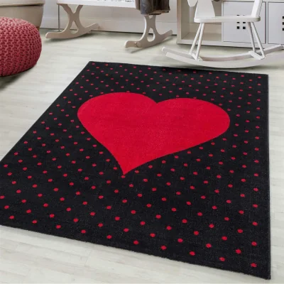 The Range Nursery Hearts Rug - Red / 120cm