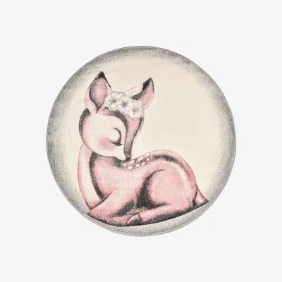 The Range Nursery Baby Deer Rug - Pink / 120cm