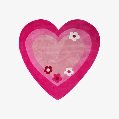 The Range Kids Love Heart Rug - Pink