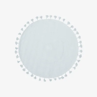 The Range Kids Blue Round Rug with Tassels - Blue