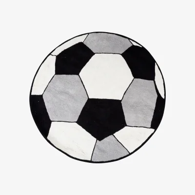 The Range Kids Football Rug - Black & White