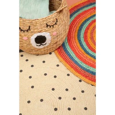 The Range Kids Round Rug - Black & White