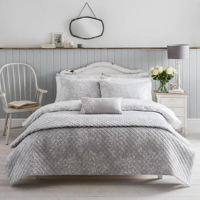 Amara Cath Kidston - Washed Rose Duvet Set - Grey - Single