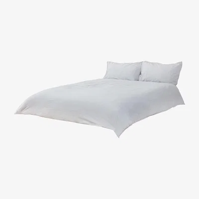 BHS.com Single Stonewashed Cotton Bedding Set, Light Grey