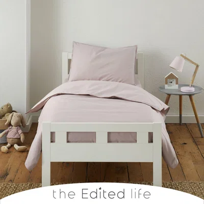 Dunelm Dusty Pink 100% Organic Cotton Duvet Cover and Pillowcase Set Organic Cotton Dusty Pink