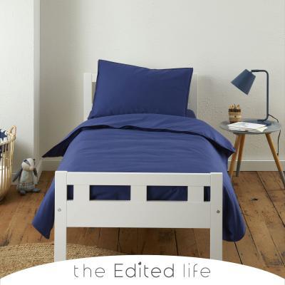 Dunelm Sailor Blue 100% Organic Cotton Duvet Cover and Pillowcase Set Organic Cotton Sailor Blue