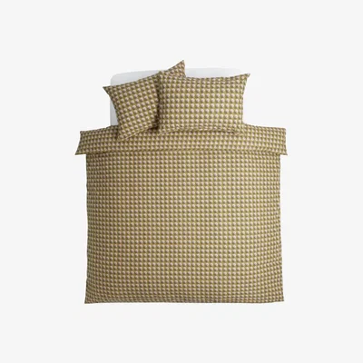 Habitat Habitat Citrine Linen Look Geo Print Bedding Set - Single