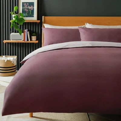 Habitat Habitat Polycotton Purple Reversible Bedding Set - Single