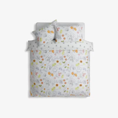 Habitat Habitat Illustration Print Multicolour Bedding Set - Single