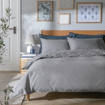 Habitat Habitat Cotton 180TC Linen Look Grey Bedding Set - Single