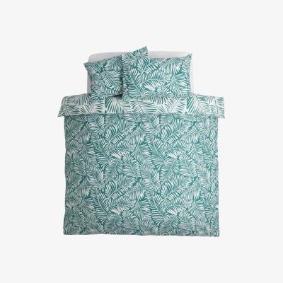 Habitat Habitat Abstract Green Leaf & White Bedding Set - Single