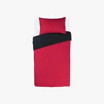 Habitat Habitat Easycare Two Tone Black & Red Bedding Set - Single