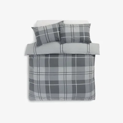 Habitat Habitat Charcoal Grey Check Bedding Set - Single