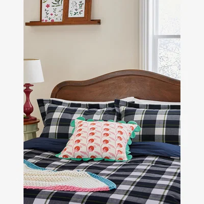 Marks & Spencer Joules Pure Cotton Daylesford Check Bedding Set - DBL - Navy, Navy