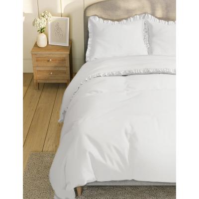Marks & Spencer M&S Cotton Blend Ruffle Edge Bedding Set - SGL - White, White