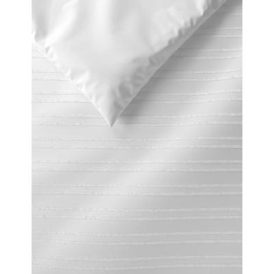 Marks & Spencer M&S Pure Cotton Striped Bedding Set - SGL - White, White