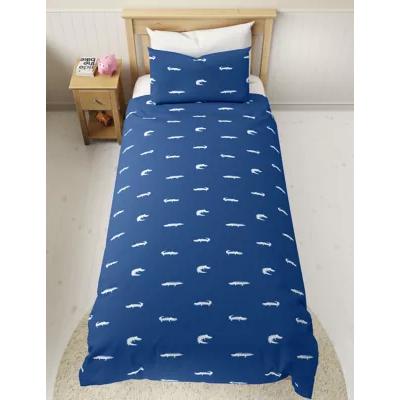 Marks & Spencer M&S 2 Pack Cotton Mix Crocodile Bedding Set - SGL - Blue Mix, Blue Mix