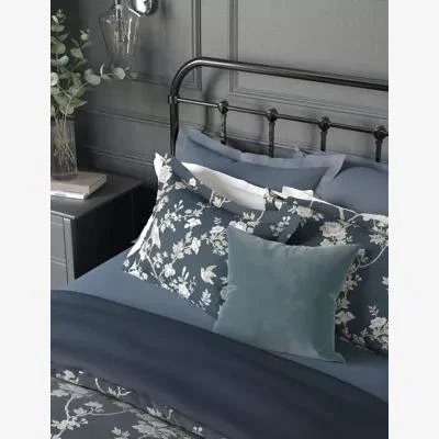 Marks & Spencer M&S Darya Bird Jacquard Bedding Set - SGL - Midnight, Midnight,Silver Grey