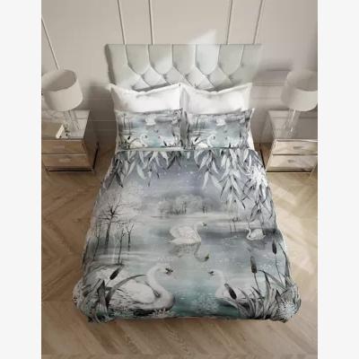 Marks & Spencer M&S Pure Cotton Sateen Swan Bedding Set - DBL - Navy Mix, Navy Mix